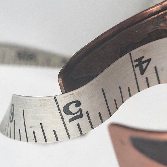 Copper Cuff Bracelet Etched Buffalo Dancer Rainbow Yei Design WM - Picture 11 of 11